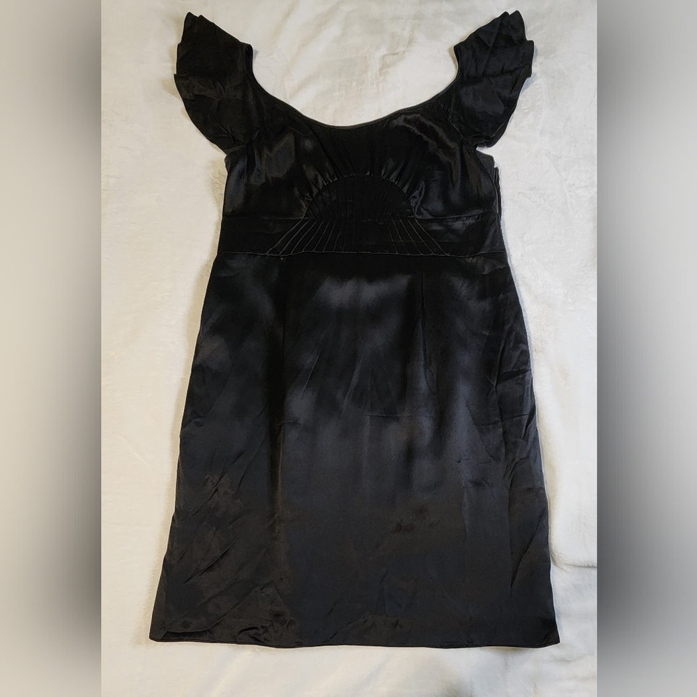 Gianni Bini Black 100% Silk Midi Dress, EUC, Size 12 - Picture 3 of 8